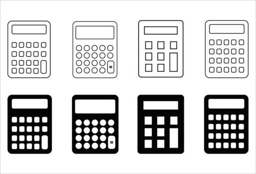 calculator icon set flat calculator design. vector