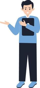 Man Student University with Cartoon Design vector