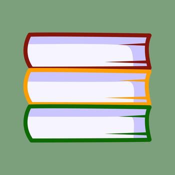 A colorful stack of books showing diversity and imagination. Perfect for education-themed projects, libraries, or publishing visuals. Book Flat Illustration. vector