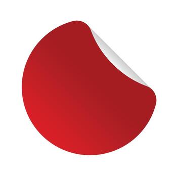 red round sticker with folded element vector