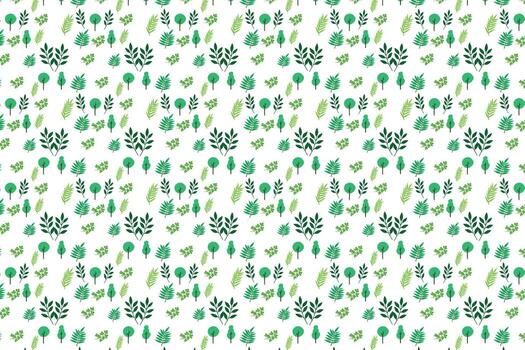 Repeating green botanical foliage spring background design vector