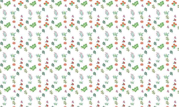 Repeating small colorful wildflowers spring background design vector