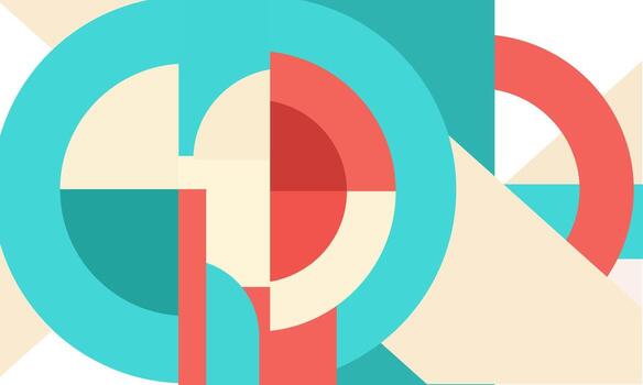 Abstract Geometric Composition with Circles Rectangles and Triangles. vector
