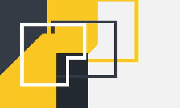 geométrico resumen composición presentando superposición cuadrícula y rectángulos en color. vector