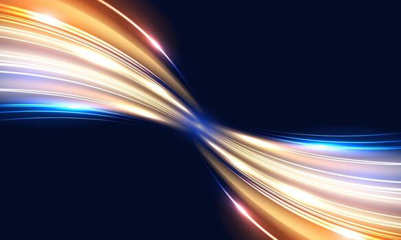 Abstract Light Trails with Dynamic Curves and Vibrant Colors. vector