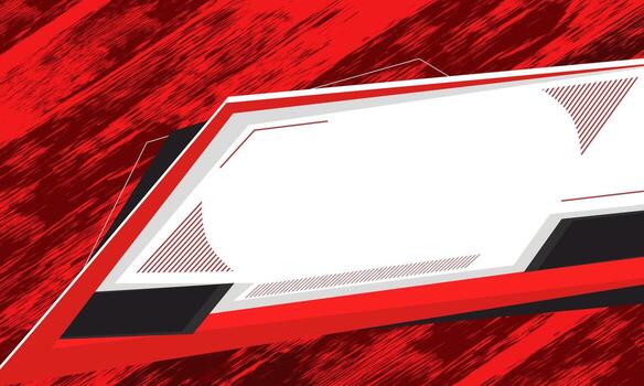 Abstract Geometric Design with Red White and Black Elements. vector