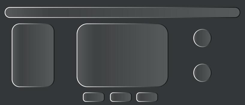 A clear and concise visual representation of a classic dashboard layout. This wireframe features a top navigation bar and modular content blocks for effective interface design planning. vector