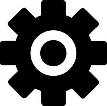 Simple gear icon simple machine part symbol for settings options and mechanics vector