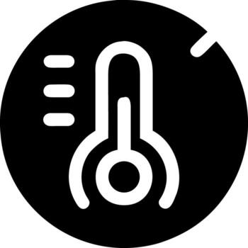 Simple thermometer icon symbol representing temperature measurement and weather forecasts vector