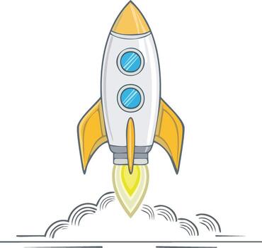 Rocket Launch Icon Growth and Ambition Symbol vector