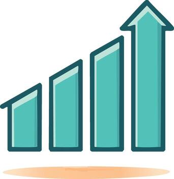Bar Graph with Arrow Icon Growth and Success Symbol vector