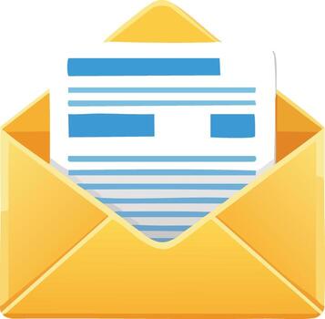 Open Envelope Icon - Message and Communication Symbol vector