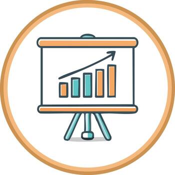 Presentation Chart Icon with bar vector