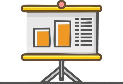 Presentation Board Icon - Data Display and Analysis Symbol vector