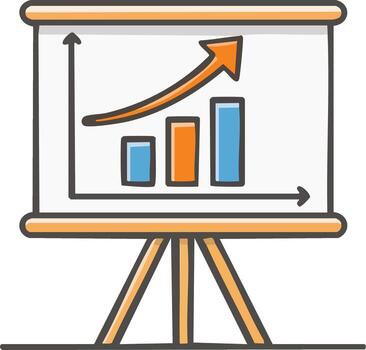 Presentation Chart Icon - Growth and Analysis Symbol vector