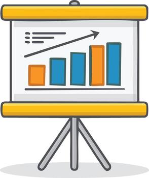 Presentation Chart Icon Growth and Analysis Symbol vector