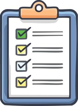 clipboard with checklist line icon, minimal vector