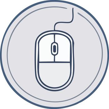 Simple computer mouse icon with a wire vector