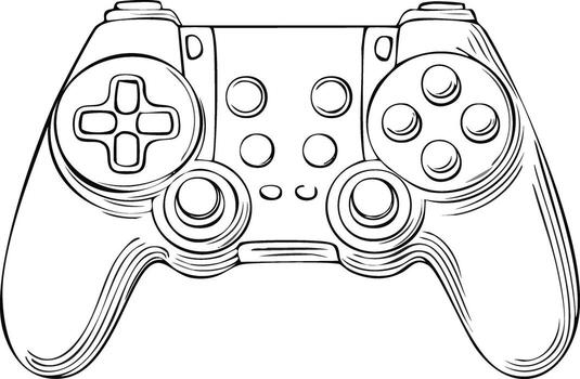 Stylized outline of a modern game controller vector