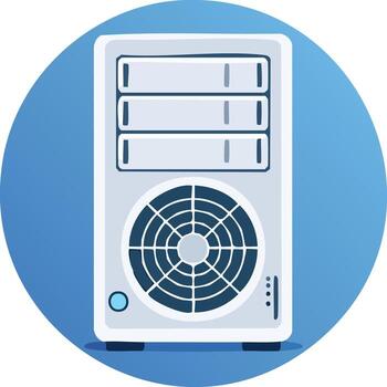 Stylized illustration of a desktop computer tower vector