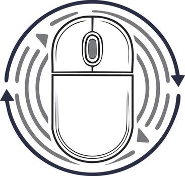 computadora ratón con circular flechas y actualizar símbolo vector
