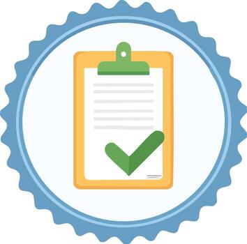 Checklist with Checkmark - Task Completion Icon vector