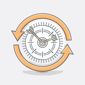 circular arrow showing continuous improvement, thin line icon vector