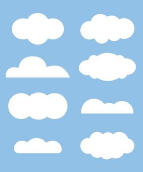 Various cloud shape weather forecast for element, frame, illustration and icon vector