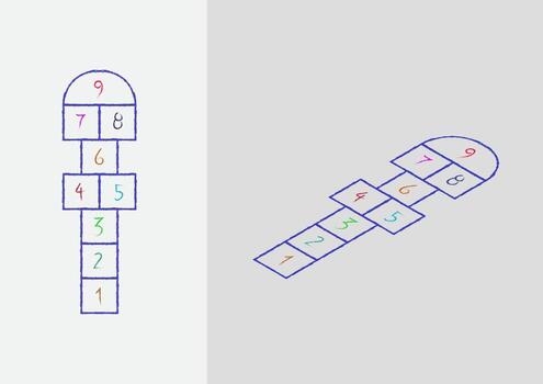 colorful hopscotch template vector