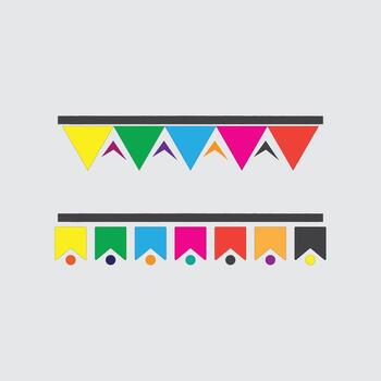 a set of colorful bunting flags on a white background vector