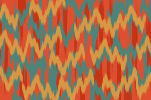 Abstract Ikat Pattern with Zigzag Design. Dynamic Zigzag Ikat Inspired Textile Abstract. vector
