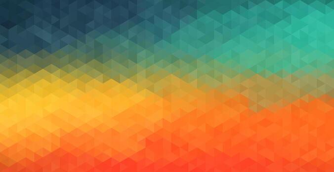 art of geometric mosaic pattern with a vibrant color transition from dark blue to teal and yellow background vector