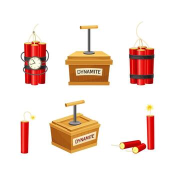 Illustration of various dynamite types vector