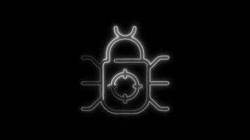 error fijación icono animación con brillante líneas en negro antecedentes video