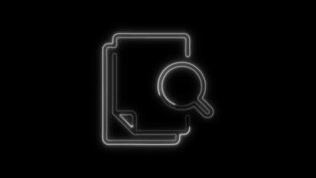 Backlog Icon Animation with Glowing Lines on Black Background video