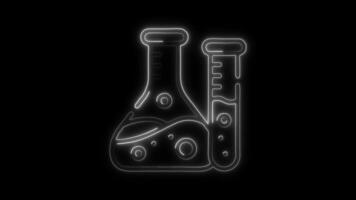 flaska ikon animering med lysande rader på svart bakgrund video