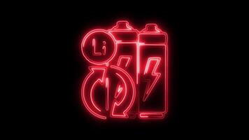 Lithium Icon Animation with Glowing Lines on Black Background video