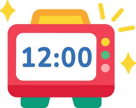 Flat style icon depicting a countdown clock vector