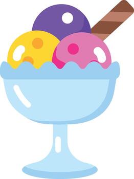 Flat style icon depicting ice cream vector
