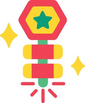 Flat style icon showing bursting party firecracker vector