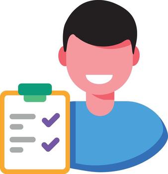 A flat style icon showing tasks list vector