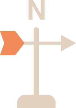 Weather vane with cardinal letter and arrow pointer vector