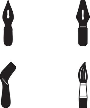 Various calligraphy nib shapes vertical panel vector
