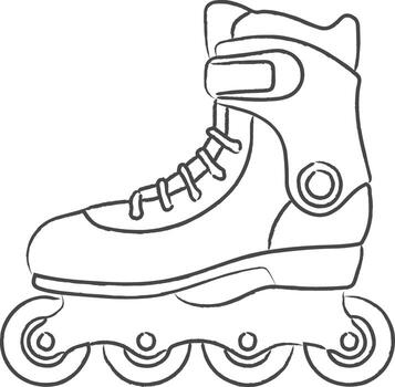 Inline skate boot with wheels and laces vector