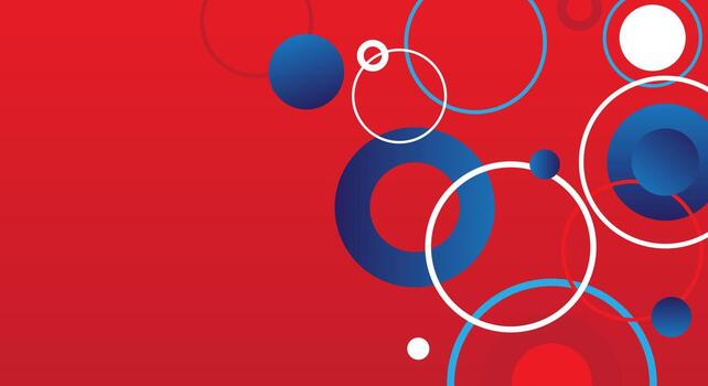 Abstract geometric circle shape in red background vector