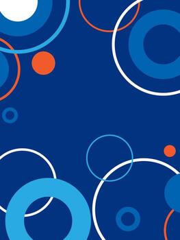 Geometric shapes of circle and lines on a blue background vector