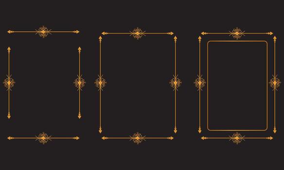 Ornate decorative frames with golden accents and subtle illumination for elegant design projects vector