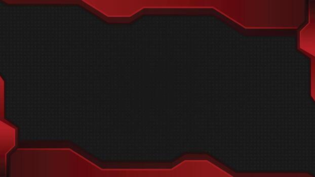 Futuristic Red and Black Tech Background with Geometric Frame Design vector