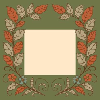 Decorative leaf frame design vector