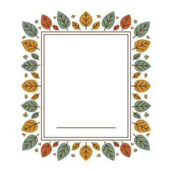 Retro Autumn Leaf Border Frame vector